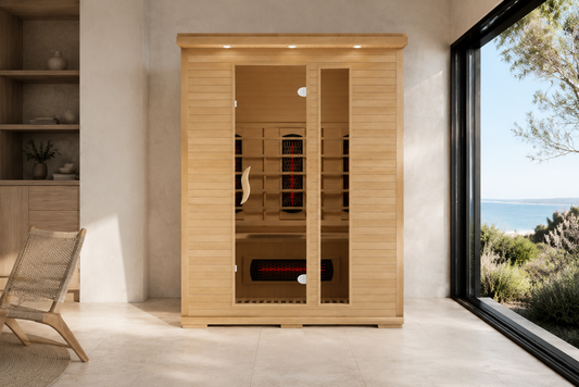 Peaceful Tranquillity Luxe 3-person infrared sauna beachside living room
